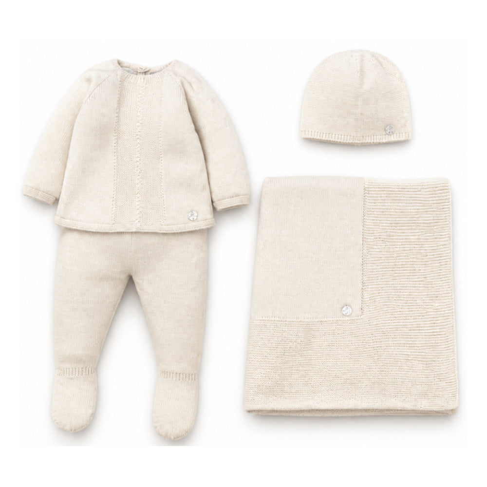 Set di quattro pezzi per neonati Paz Rodriguez Kids bianco con placchetta con logo 303-123774 73 PaZ RODRIGUEZ KIDS