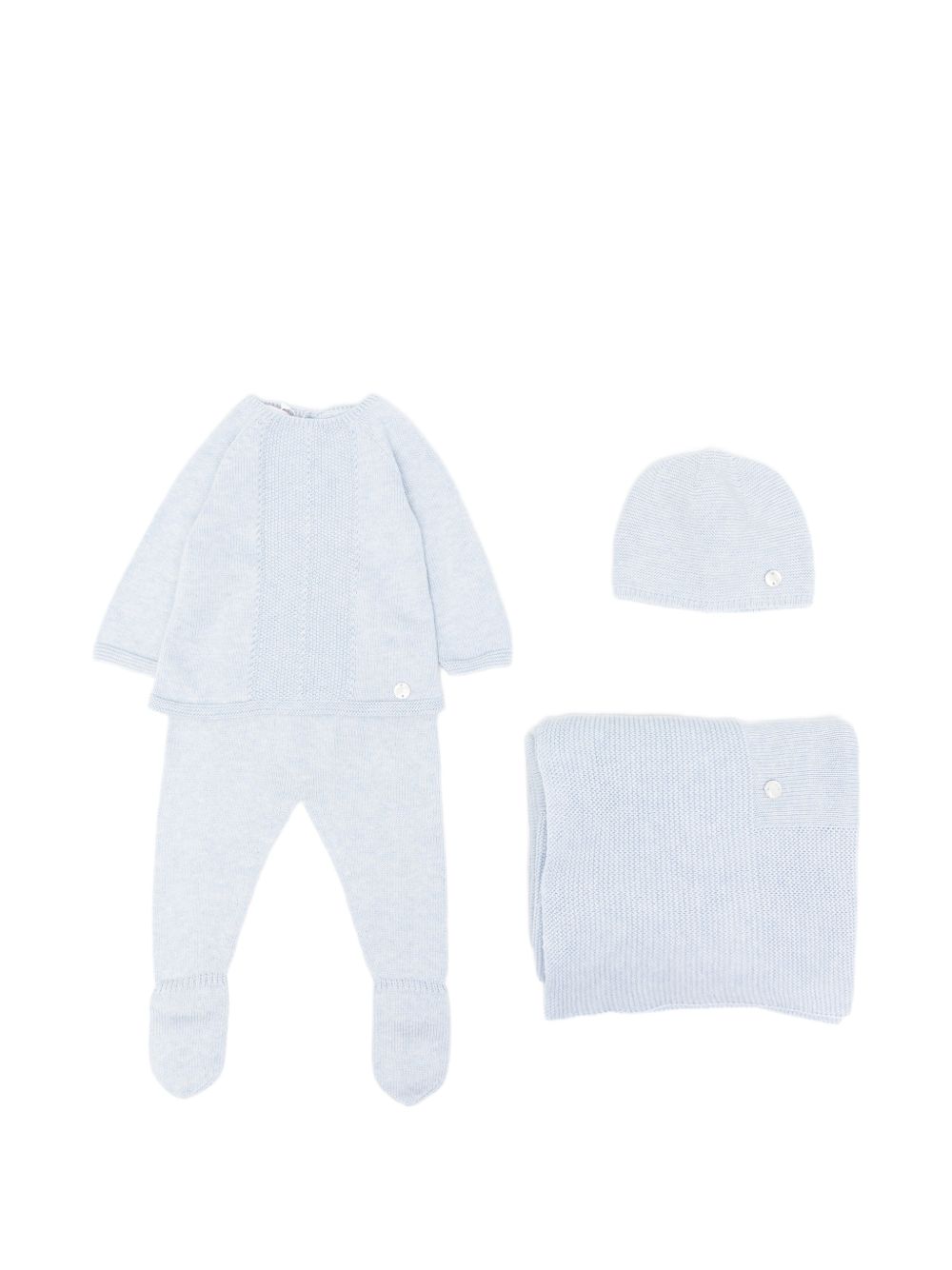 Set di quattro pezzi per neonati Paz Rodriguez Kids azzurro con placchetta con logo 303-123774 80 PaZ RODRIGUEZ KIDS