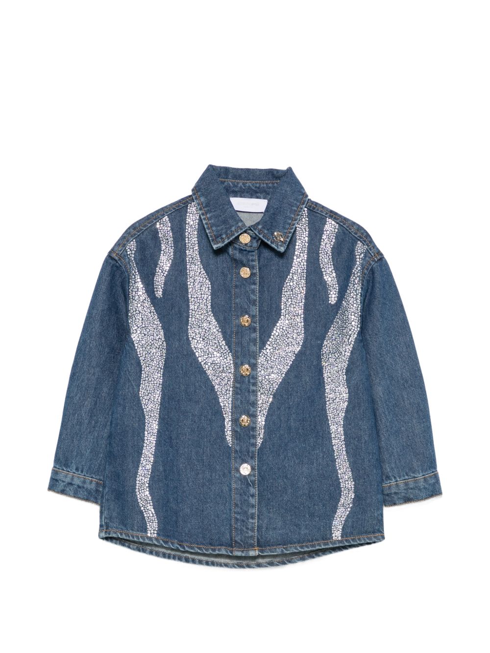 Giacca per bambina Roberto Cavalli Kids denim con effetto sfumato CGA26002CA DENIM BLUE MEDIUM ROBERTO CAVALLI KIDS