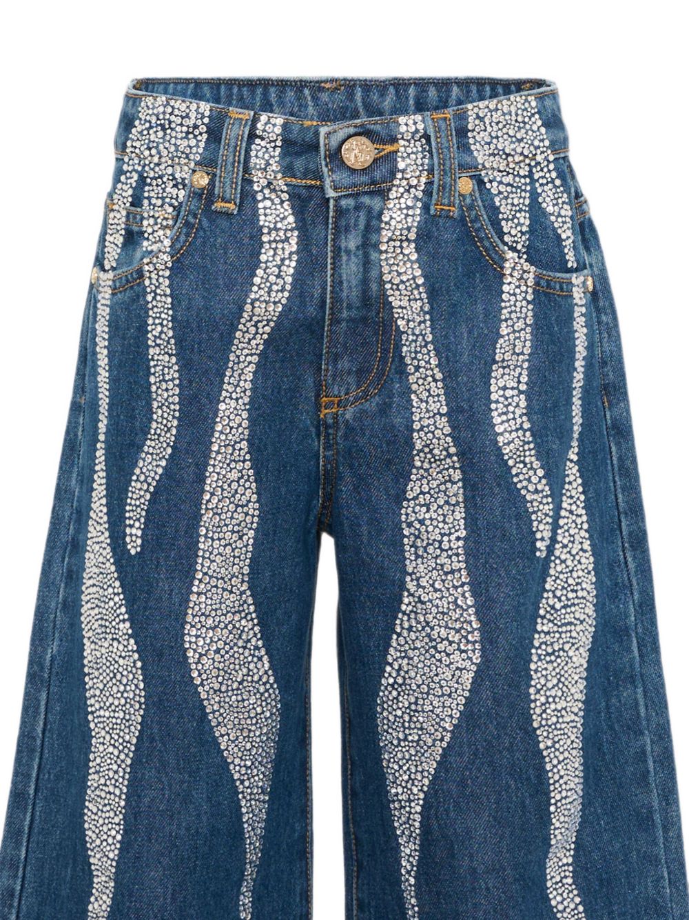 Jeans per bambina Roberto Cavalli Kids denim a gamba larga CGA26018JE DENIM BLUE MEDIUM ROBERTO CAVALLI KIDS
