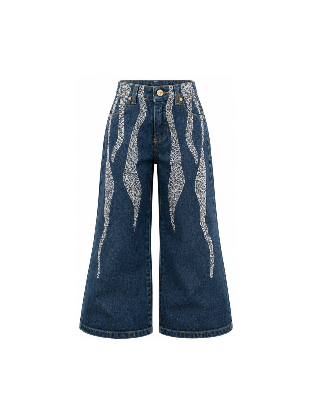 Jeans per bambina Roberto Cavalli Kids denim a gamba larga CGA26018JE DENIM BLUE MEDIUM ROBERTO CAVALLI KIDS