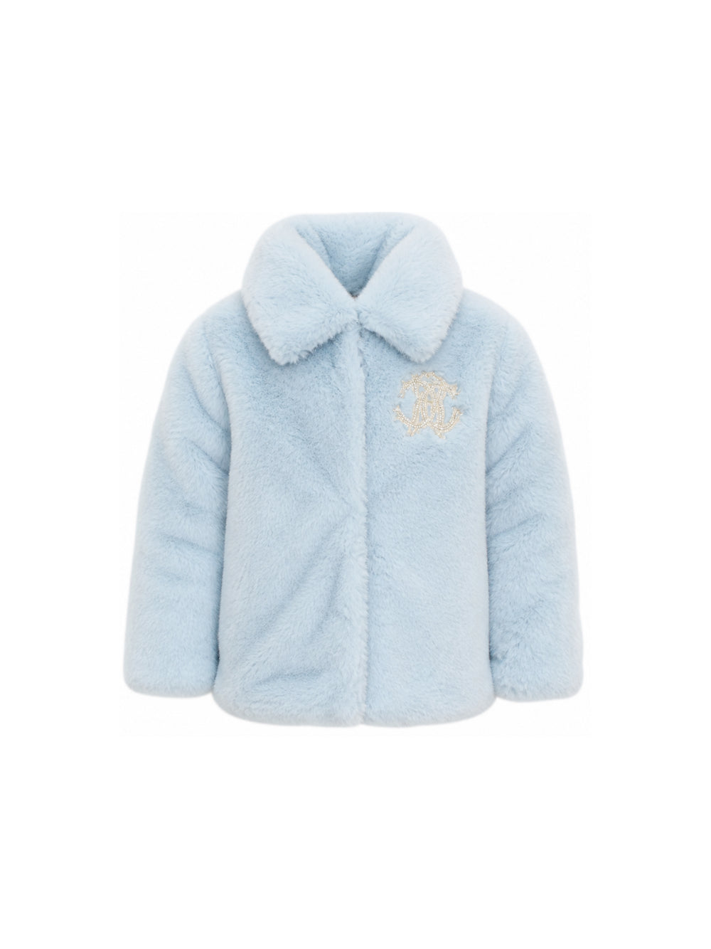 Giubbino per bambina Roberto Cavalli Kids azzurro con finitura in ecopelliccia CGA26048PL SKYRIDE ROBERTO CAVALLI KIDS