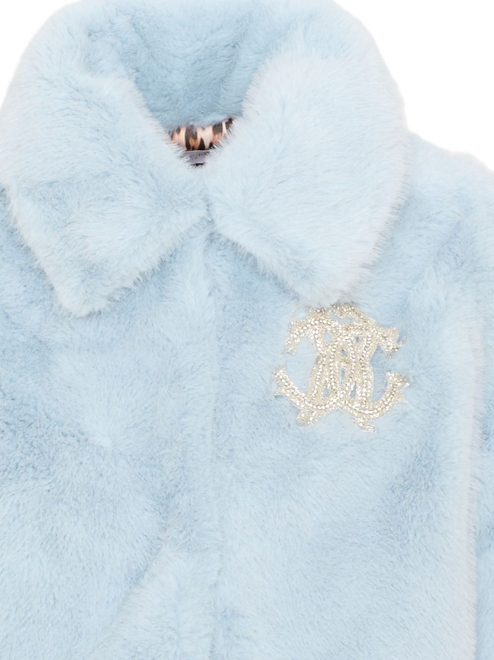 Giubbino per bambina Roberto Cavalli Kids azzurro con finitura in ecopelliccia CGA26048PL SKYRIDE ROBERTO CAVALLI KIDS
