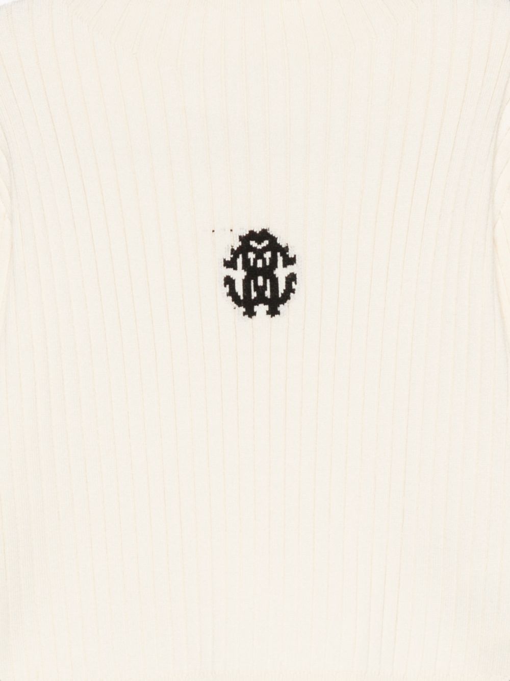 Maglione per bambina Roberto Cavalli Junior bianco crema con logo ricamato sul davanti CGA26101MA AVORIO CANNOLI CREAM ROBERTO CAVALLI KIDS