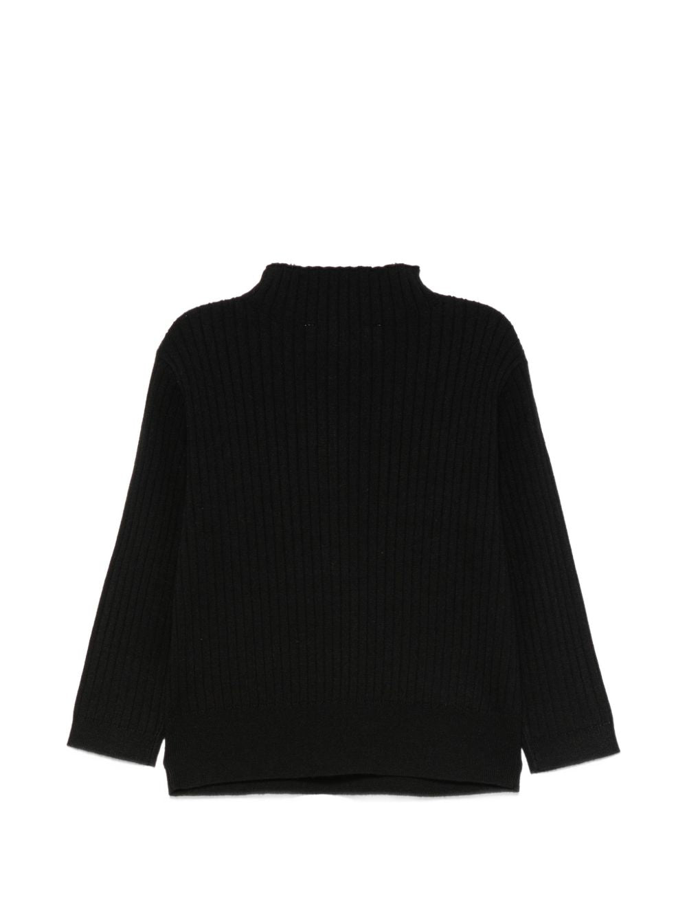 Maglione per bambina Roberto Cavalli Kids mero con ricamo logo sul davanti CGA26101MA BLACK ROBERTO CAVALLI KIDS