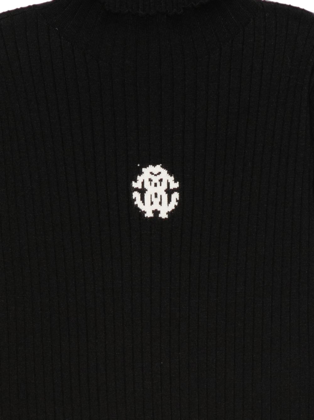 Maglione per bambina Roberto Cavalli Kids mero con ricamo logo sul davanti CGA26101MA BLACK ROBERTO CAVALLI KIDS