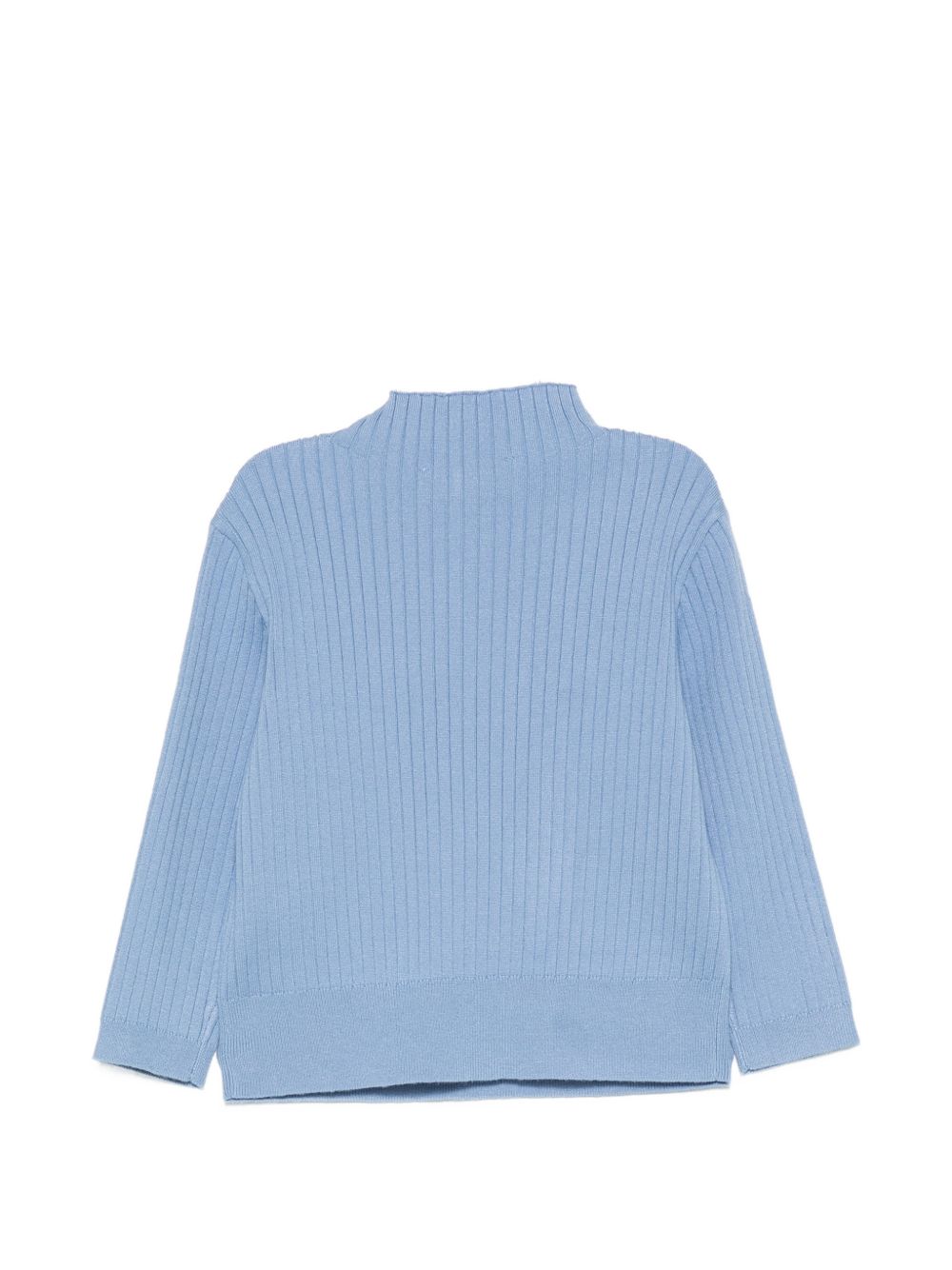 Maglione per bambina Roberto Cavalli Kids azzurro con logo ricamato sul davanti CGA26101MA BLUE LITTLE BOY ROBERTO CAVALLI KIDS