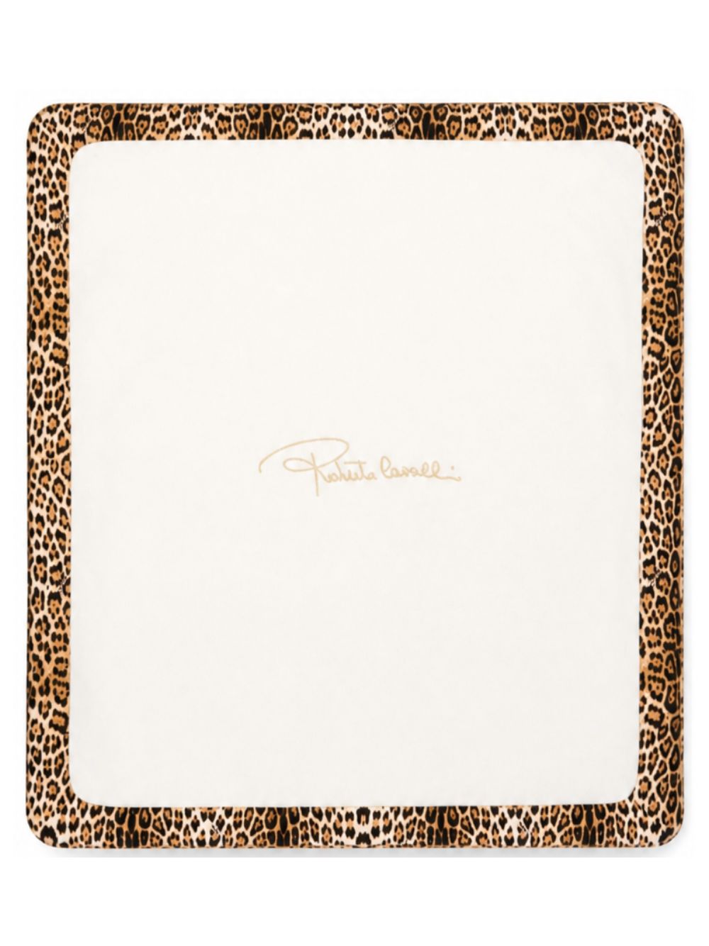 Coperta per neonata Roberto Cavalli Kids beige con stampa leopardata CLA26002CE GIAGUARO NATURALE ROBERTO CAVALLI KIDS