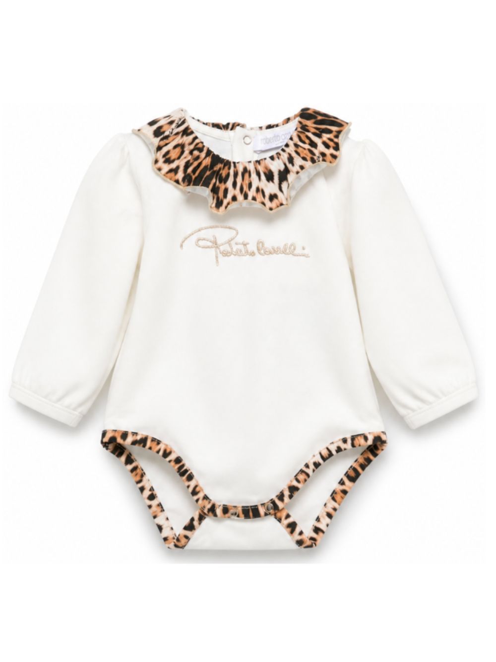 Tutina per neonata Roberto Cavalli Kids bianca con stampa animalier CLA26016TU AVORIO CANNOLI CREAM ROBERTO CAVALLI KIDS