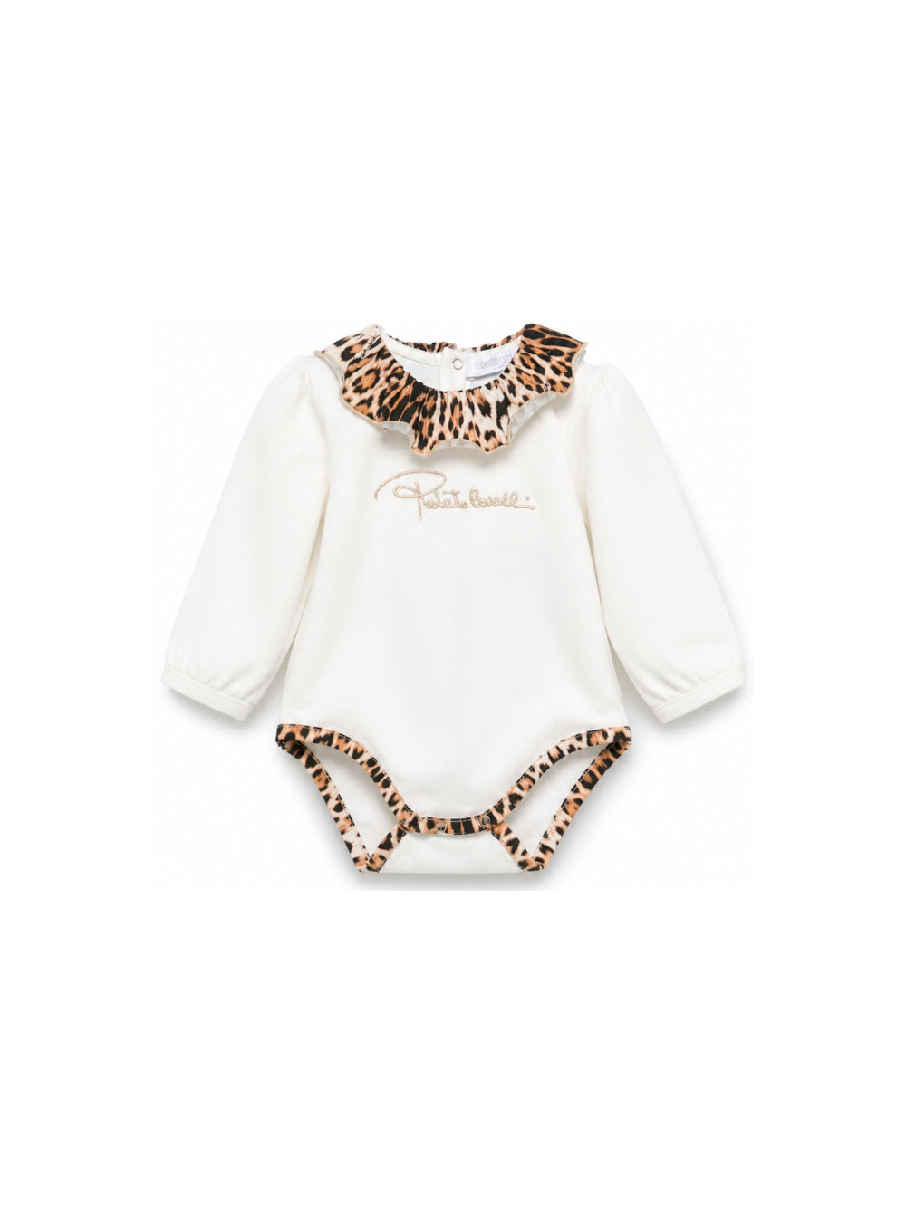 Tutina per neonata Roberto Cavalli Kids bianca con stampa animalier CLA26016TU AVORIO CANNOLI CREAM ROBERTO CAVALLI KIDS