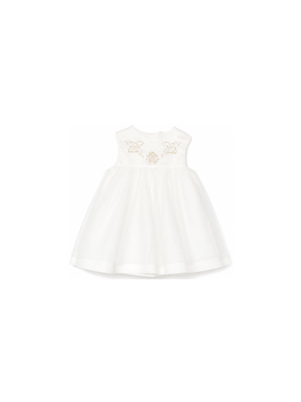 Abito per bambina Roberto Cavalli Kids bianco ricamato con logo CLA26054VE AVORIO CANNOLI CREAM ROBERTO CAVALLI KIDS