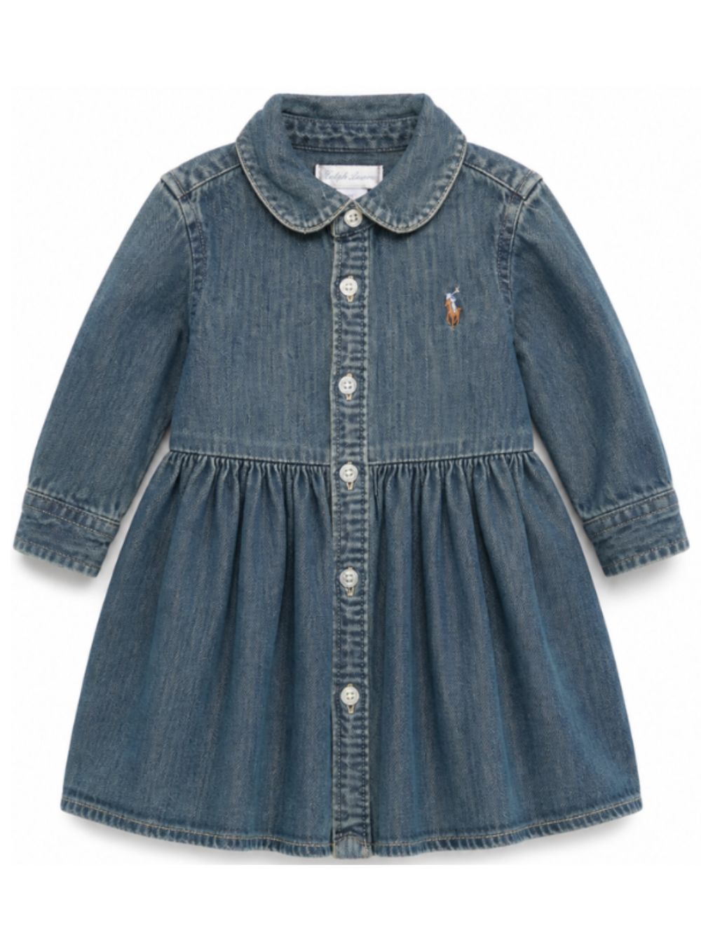 Abitino per neonata Polo Ralph Lauren Kids blu plissettato con logo 310698860 001 Ralph Lauren kids