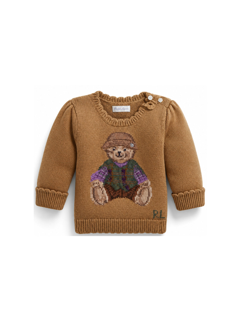 Maglione per neonata Polo Ralph Lauren Kids marrone con motivo Polo Bear ricamato 310B26527 001 Ralph Lauren kids