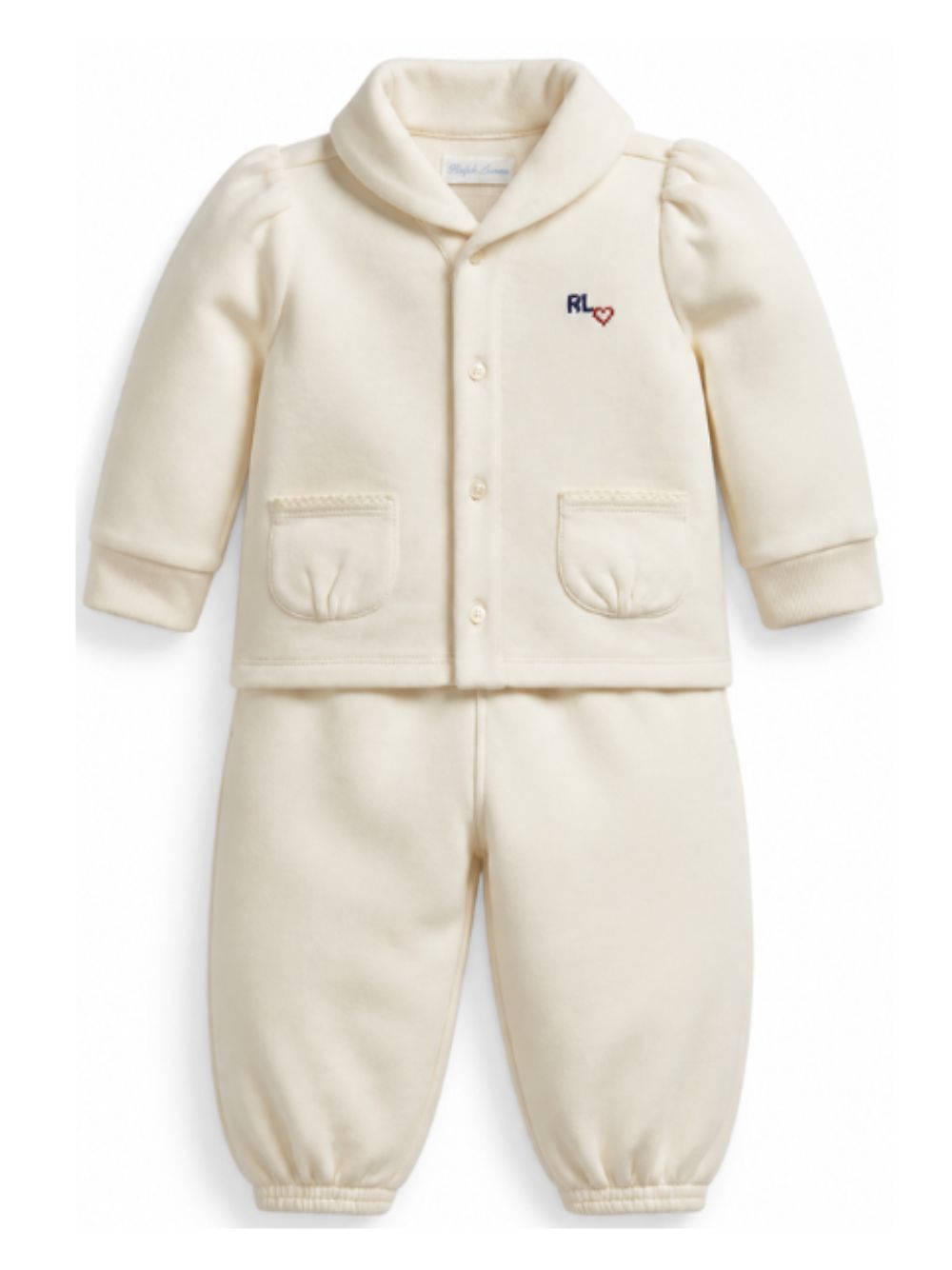 Tuta sportiva per neonato Polo Ralph Lauren Kids beige con logo ricamato sul petto 310B26830 001 Ralph Lauren kids