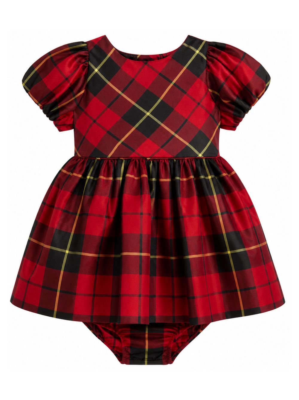 Abito per neonata Polo Ralpha Lauren Kids rosso in taffettà con pantaloncini 310B28392 001 Ralph Lauren kids