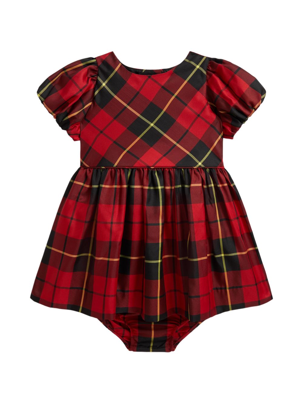 Abito per neonata Polo Ralpha Lauren Kids rosso in taffettà con pantaloncini 310B28392 001 Ralph Lauren kids