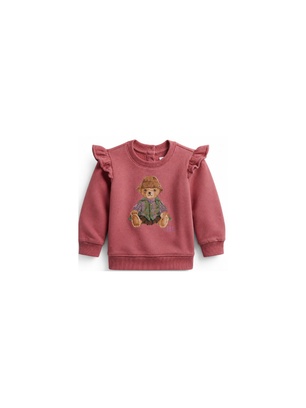 felpa per neonata Ralph Lauren Kids rosa con stampa orsetto sul davanti 310B30178 001 Ralph Lauren kids