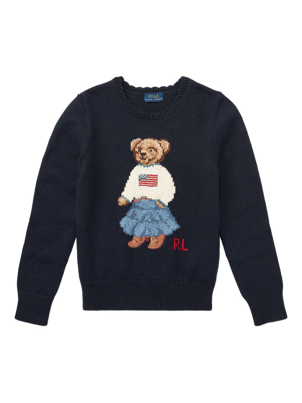 Maglione per bambina Raulph Lauren Kids blu con dettaglio ricamato 312702268 001 Ralph Lauren kids
