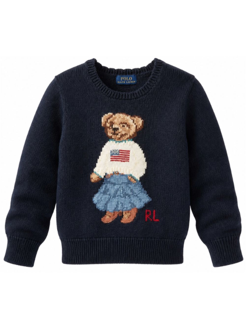 Maglione per bambina Raulph Lauren Kids blu con dettaglio ricamato 312702268 001 Ralph Lauren kids
