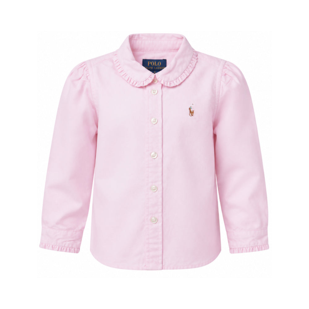 Camicia per bambina Polo Ralph Lauren Kids rosa con motivo ricamato Polo Pony 312929954 002 Ralph Lauren kids