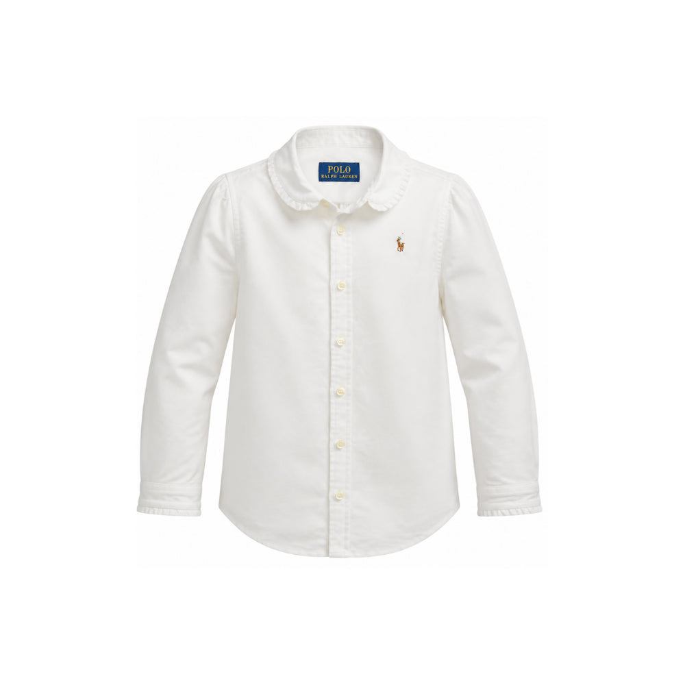 Camicia per bambina Ralph Lauren Kids bianca a maniche lunghe 312929954 004 Ralph Lauren kids
