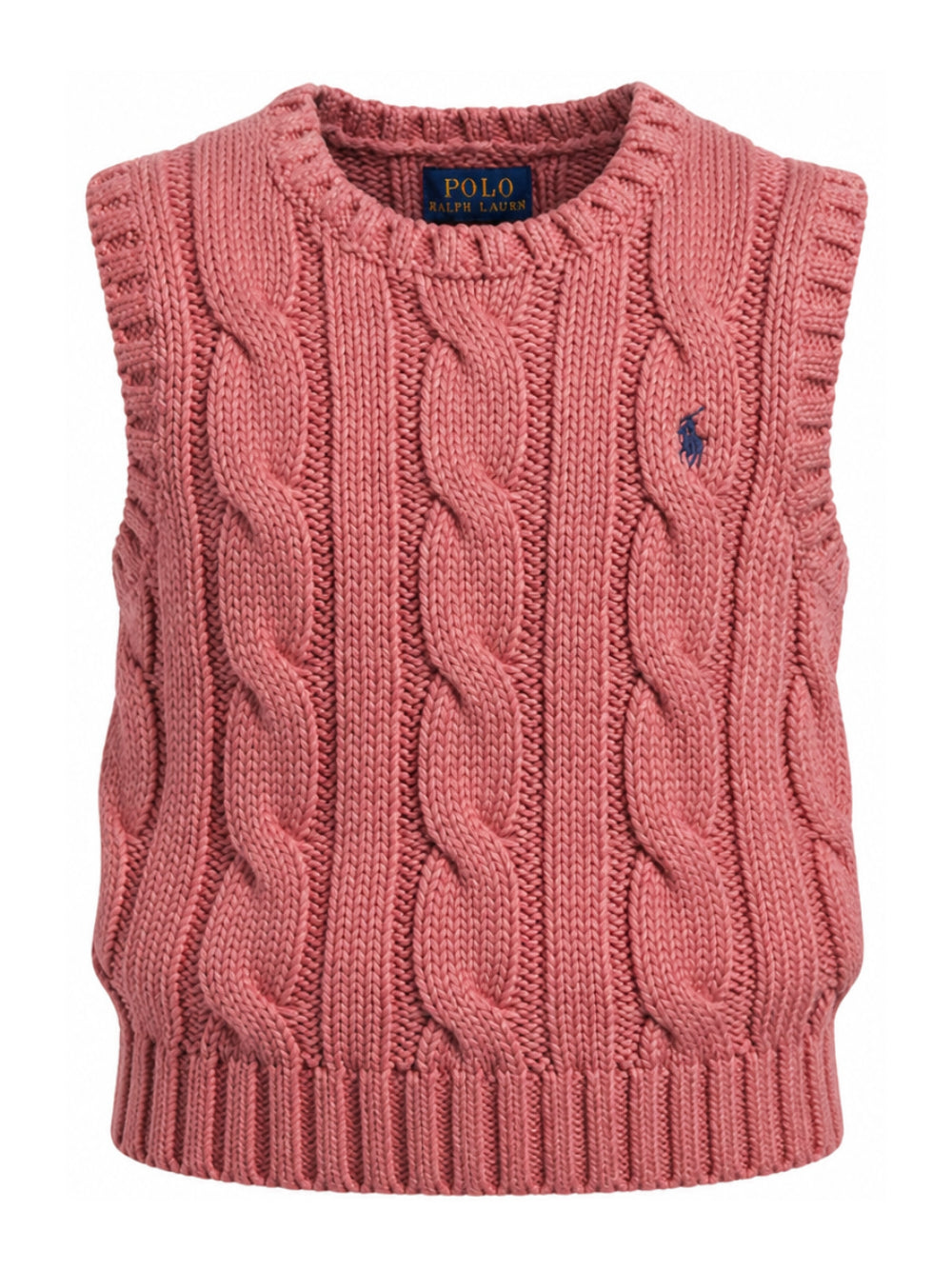 Gilet per bambina Polo Ralph Lauren Kids rosa con motivo a trecce 312978861 501 Ralph Lauren kids
