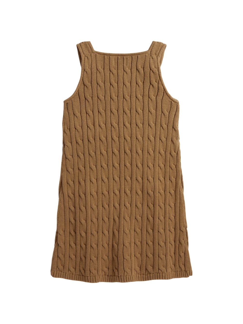 Abito per bambina Ralph Lauren Kids marrone chiaro a trecce con spalline abbottonate 312B25927 002 Ralph Lauren kids