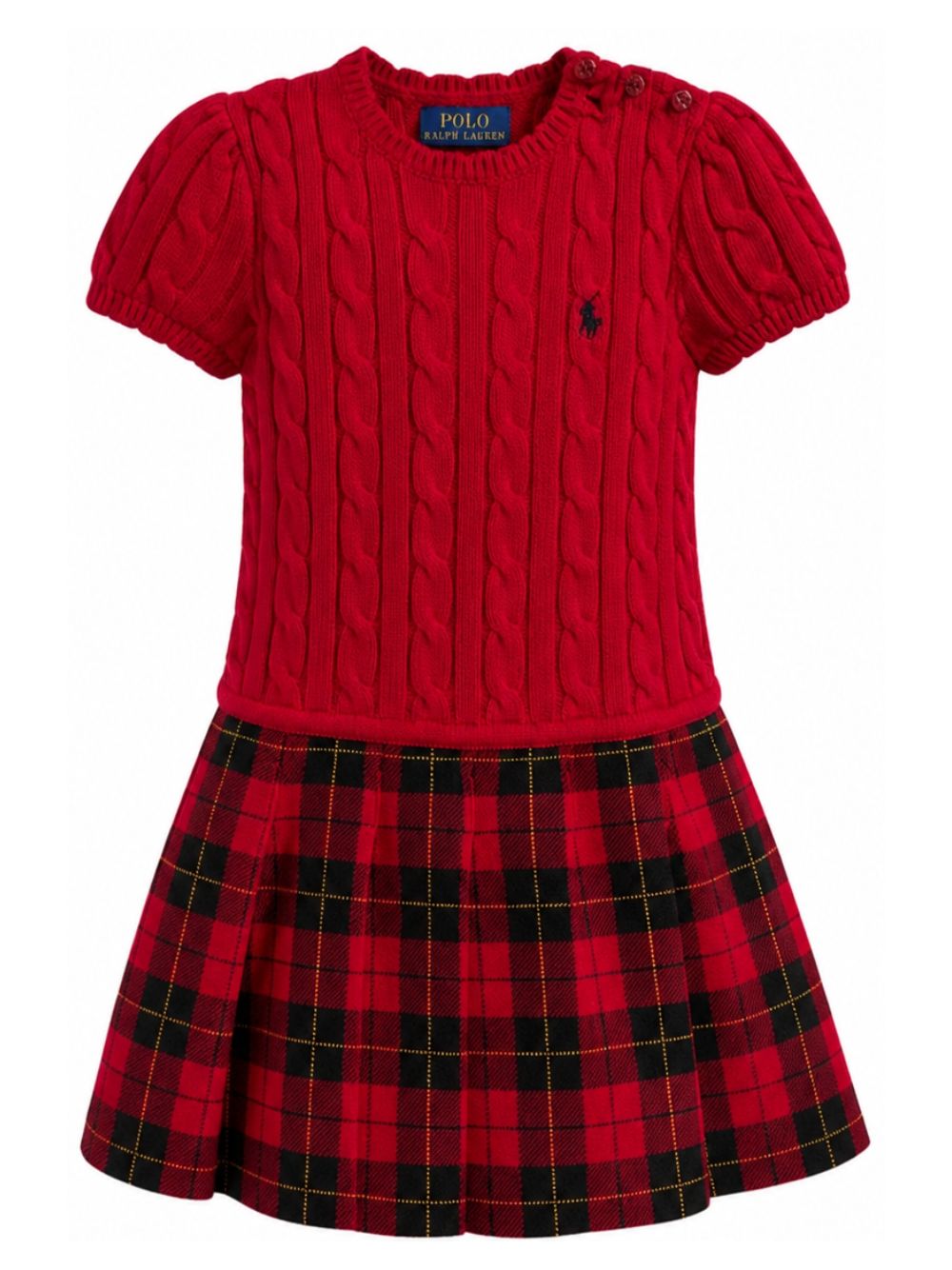 Abito per bambina Polo Ralph Lauren Kids rosso con ricamo Polo Pony sul davanti 312B28262 001 Ralph Lauren kids