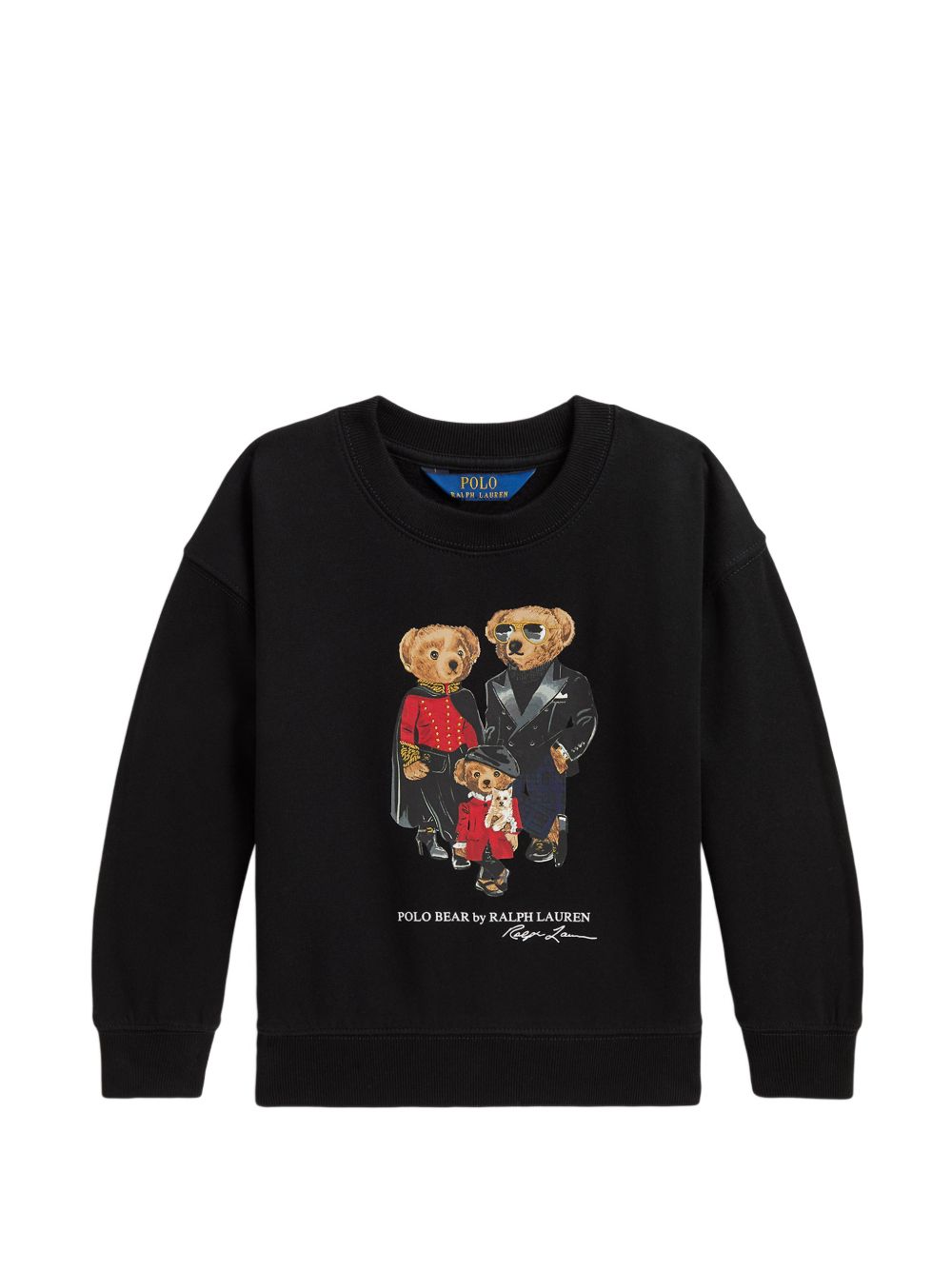 Felpa per bambina Ralph Lauren nera con stampa grafica sul davanti 312B31542 001 Ralph Lauren kids