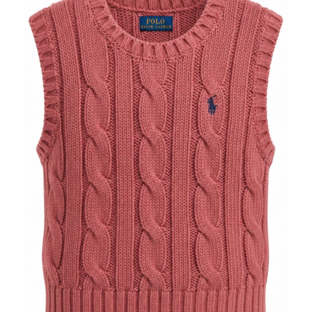 Gilet per bambina Polo Ralph Lauren Kids rosa con motivo Polo Pony ricamato 313B25969 001 Ralph Lauren kids
