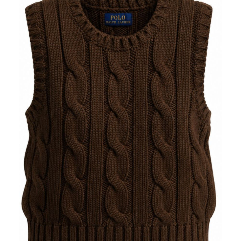 Gilet per bambina Polo Ralph Lauren Kids marrone con motivo Polo Pony ricamato 313B25969 002 Ralph Lauren kids