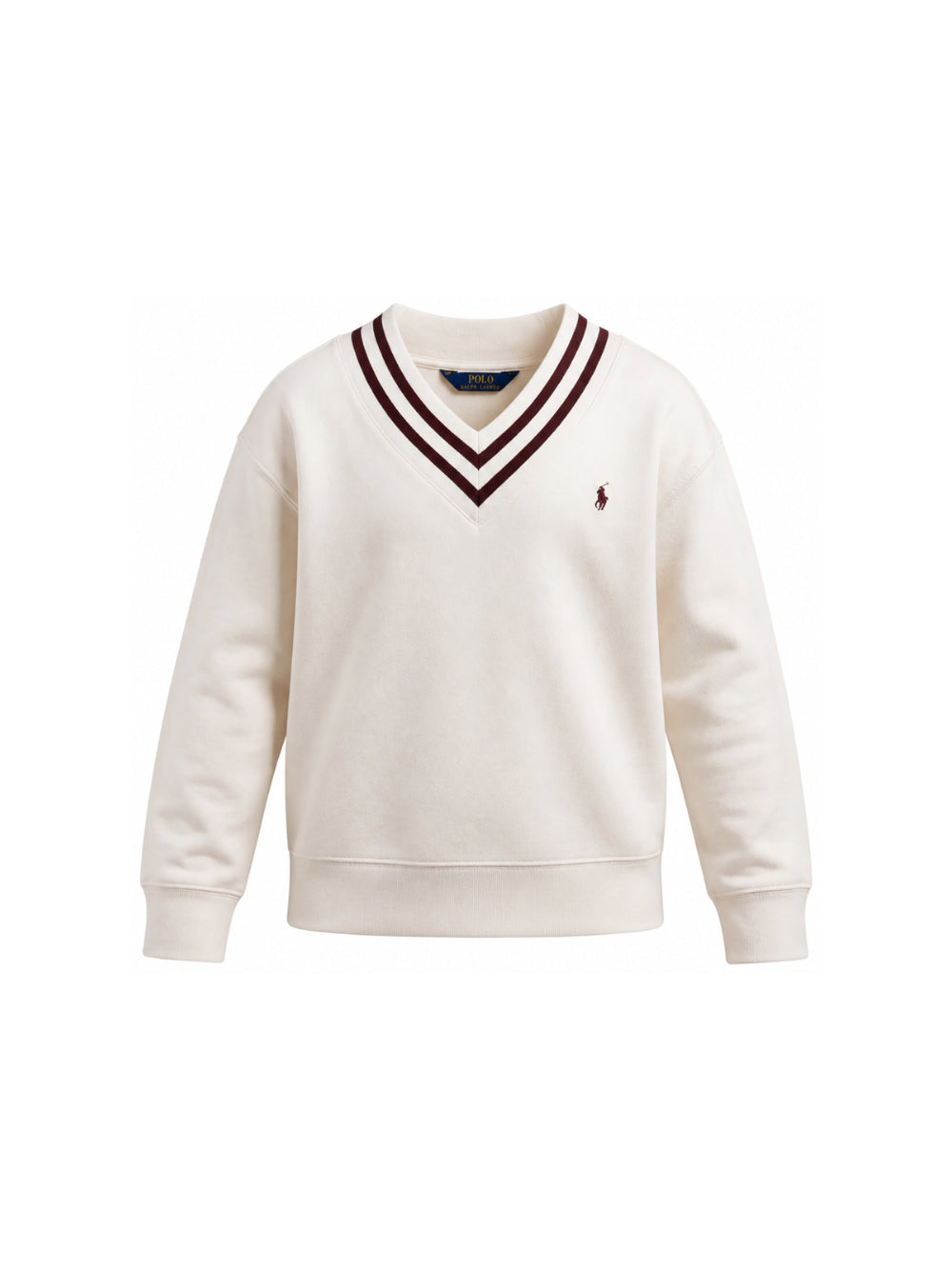 Felpa per bambino Polo Ralph Lauren Kids bianca con scollo a V 313B26259 001 Ralph Lauren kids