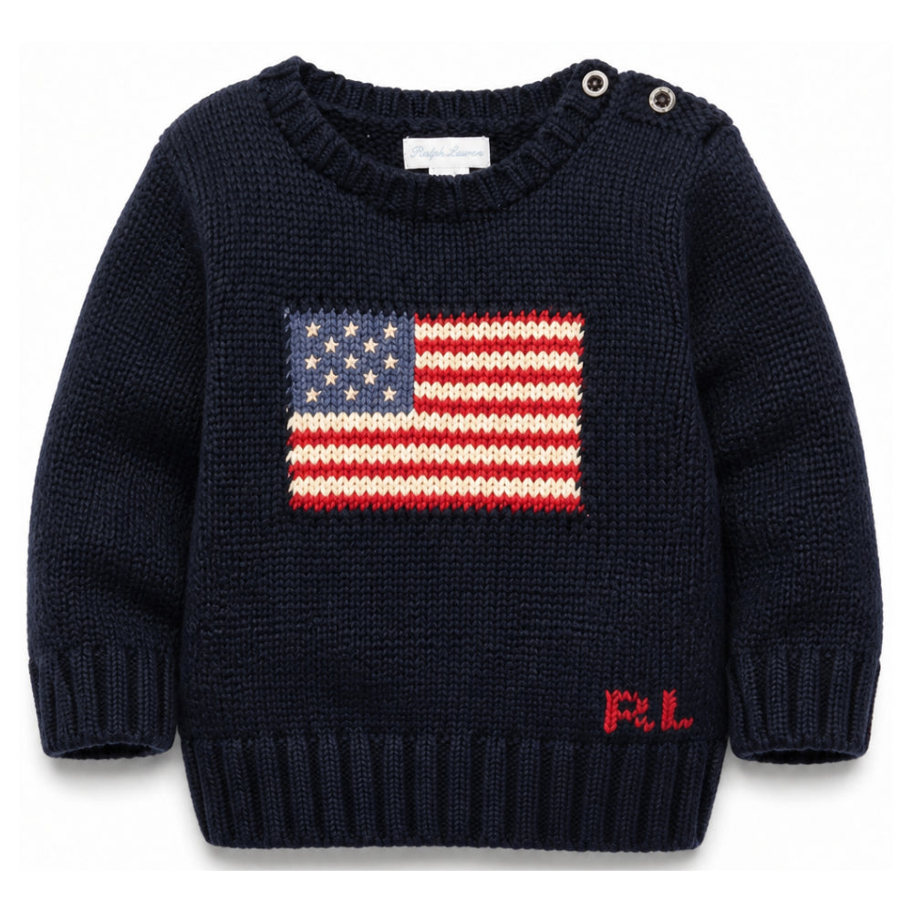 Maglione per neonato Ralph Lauren Kids blu navy con stampa grafica sul davanti 320668285 001 Ralph Lauren kids