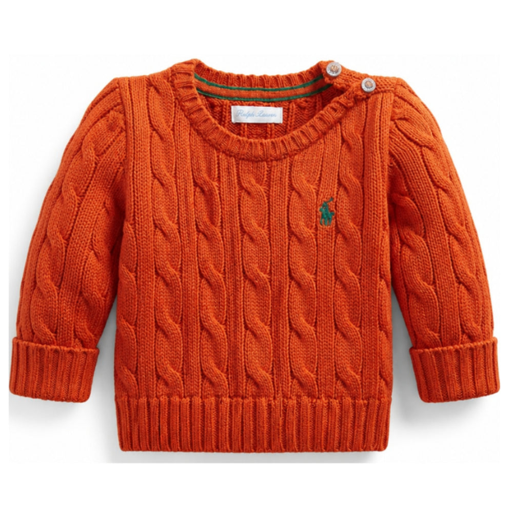 Maglione per neonato Polo Ralph Lauren Kids arancione con trama intrecciata 320702674 504 Ralph Lauren kids
