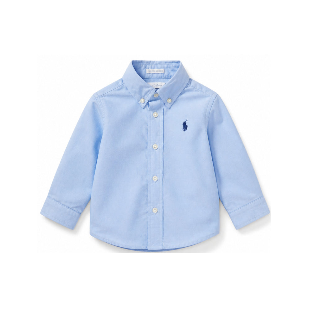 Camicia per neonato Ralph Lauren Kids azzurra con logo sul petto 320952199 001 Ralph Lauren kids