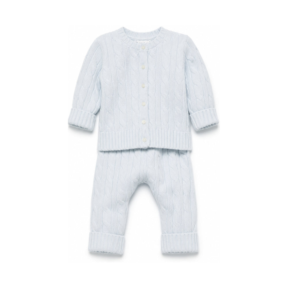 Set due pezzi maglione e pantaloni per neonato Polo Ralph Lauren Kids azzurro con trama intrecciata 320966889 002 Ralph Lauren kids
