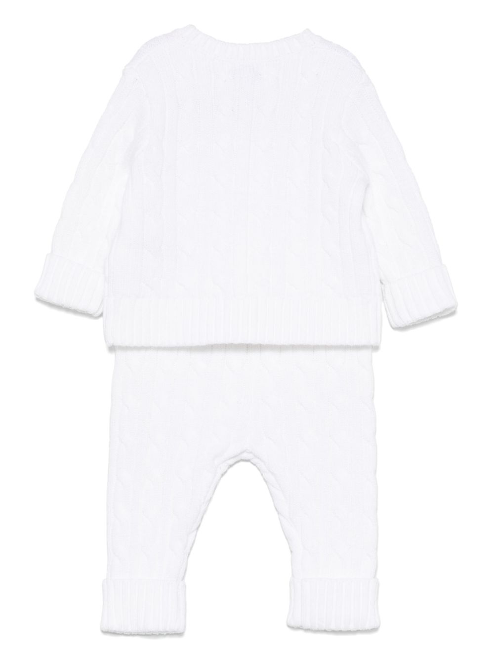 Set due pezzi maglione e pantaloni per neonati Polo Ralph Lauren Kids bianco con trama intrecciata 320966889 004 Ralph Lauren kids