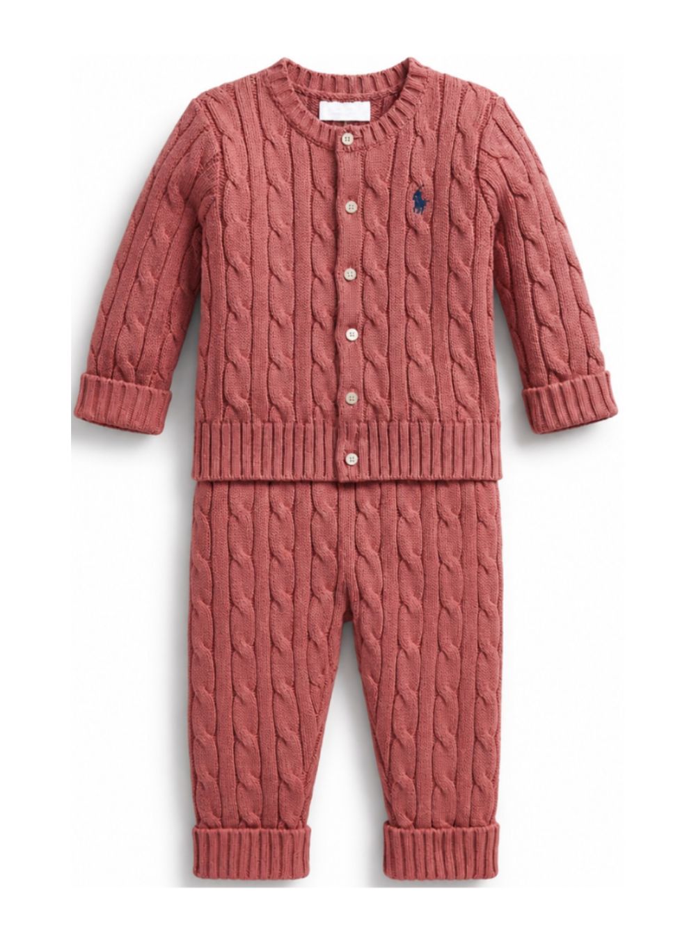 Set maglione e pantaloni per neonata Polo Ralph Lauren Kids rosa con maglia intrecciata 320966889 505 Ralph Lauren kids