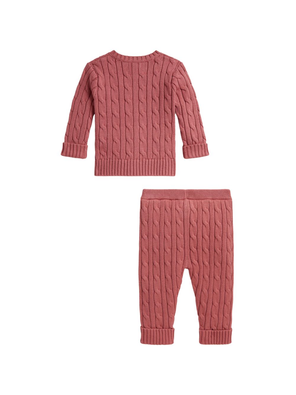 Set maglione e pantaloni per neonata Polo Ralph Lauren Kids rosa con maglia intrecciata 320966889 505 Ralph Lauren kids