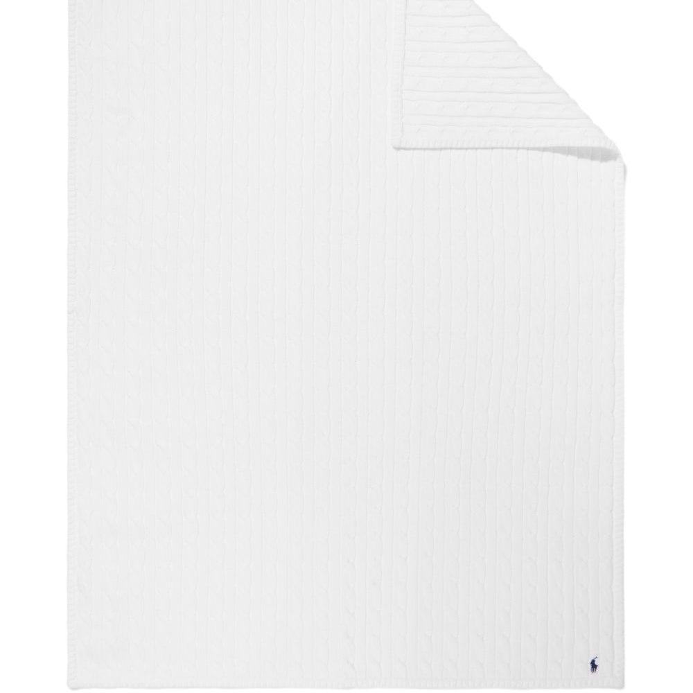 Coperta per neonati Polo Ralph Lauren Kids bianco design lavorato a maglia 320966893 004 Ralph Lauren kids