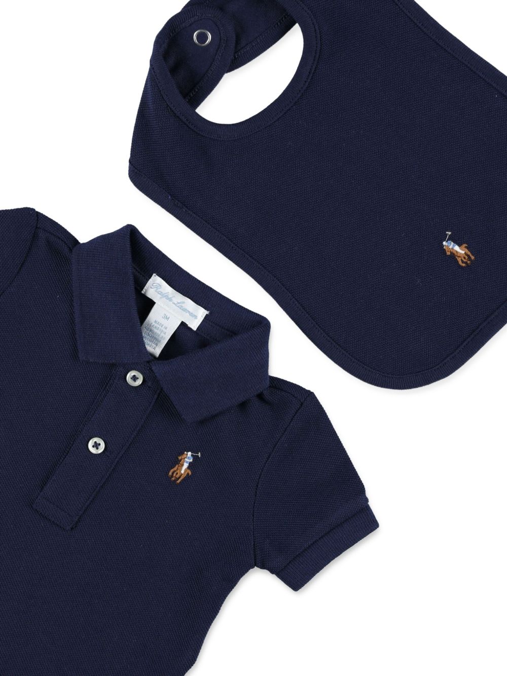 Set body e bavaglino per neonato Polo Ralph Lauren Kids blu con logo ricamato 320981612 001 Ralph Lauren kids