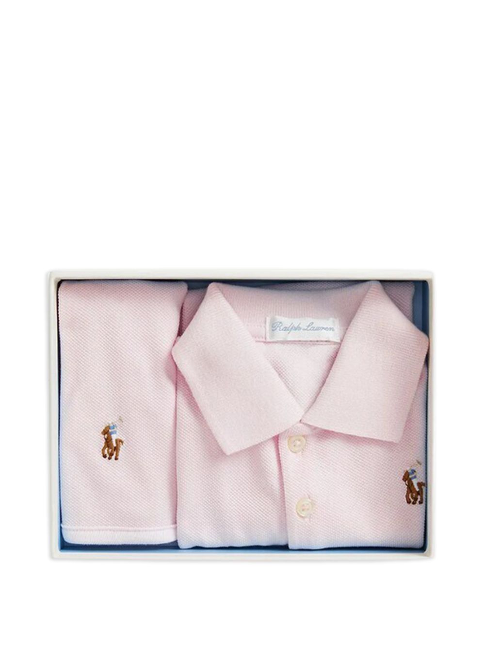 Set body e bavaglino per neonata Polo Ralph Lauren Kids rosa con logo ricamato 320981613 001 Ralph Lauren kids