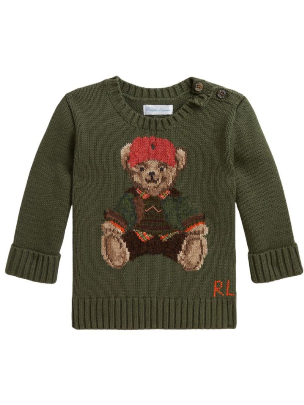 Maglione per neonato Polo Ralph Lauren Kids verde con ricamo Polo Bear 320B26206 001 Ralph Lauren kids