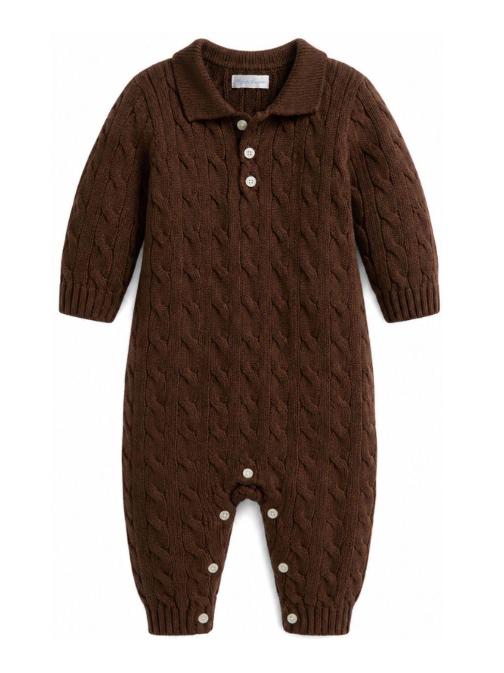Tutina per neonato Polo Ralph Lauren Kids marrone con trama intrecciata 320B26211 002 Ralph Lauren kids