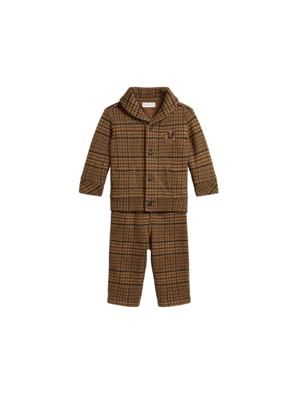 Completo giacca e pantaloni per neonato Polo Ralph Lauren Kids marrone con motivo Principe di Galles 320B27190 001 Ralph Lauren kids