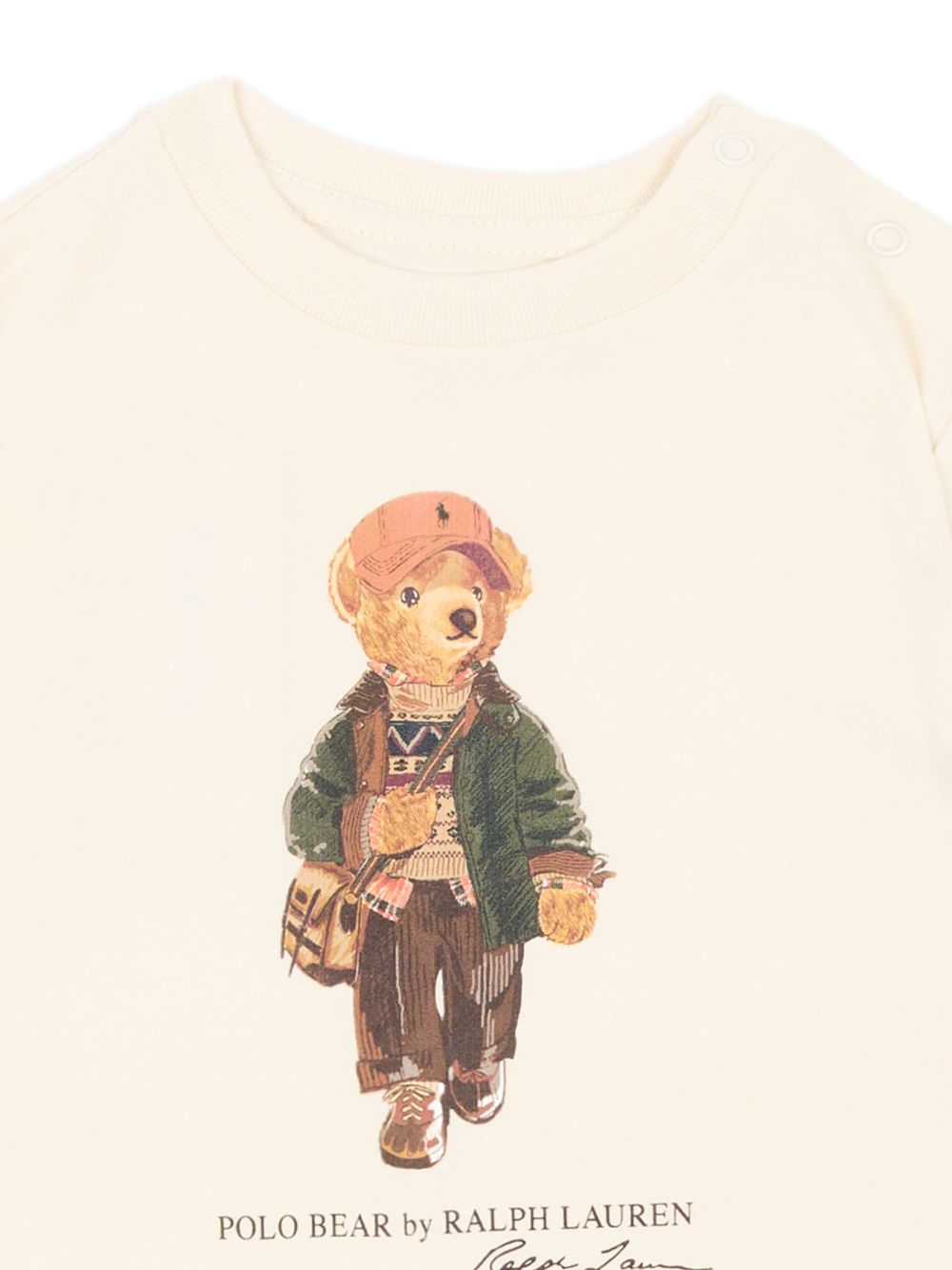 T-shirt per neonato Polo Ralph Lauren Kids beige con stampa grafica 320B27298 001 Ralph Lauren kids