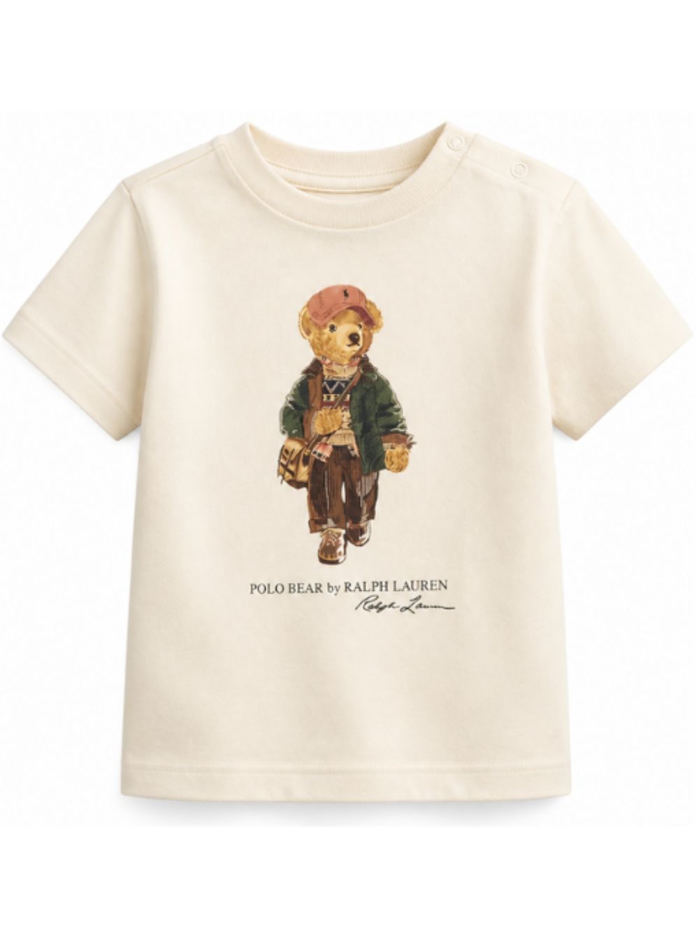 T-shirt per neonato Polo Ralph Lauren Kids beige con stampa grafica 320B27298 001 Ralph Lauren kids