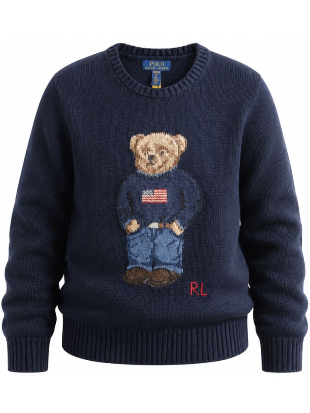 Maglione per bambino Polo Ralph Lauren Kids blu con caratteristico motivo Polo Bear 322668286 002 Ralph Lauren kids