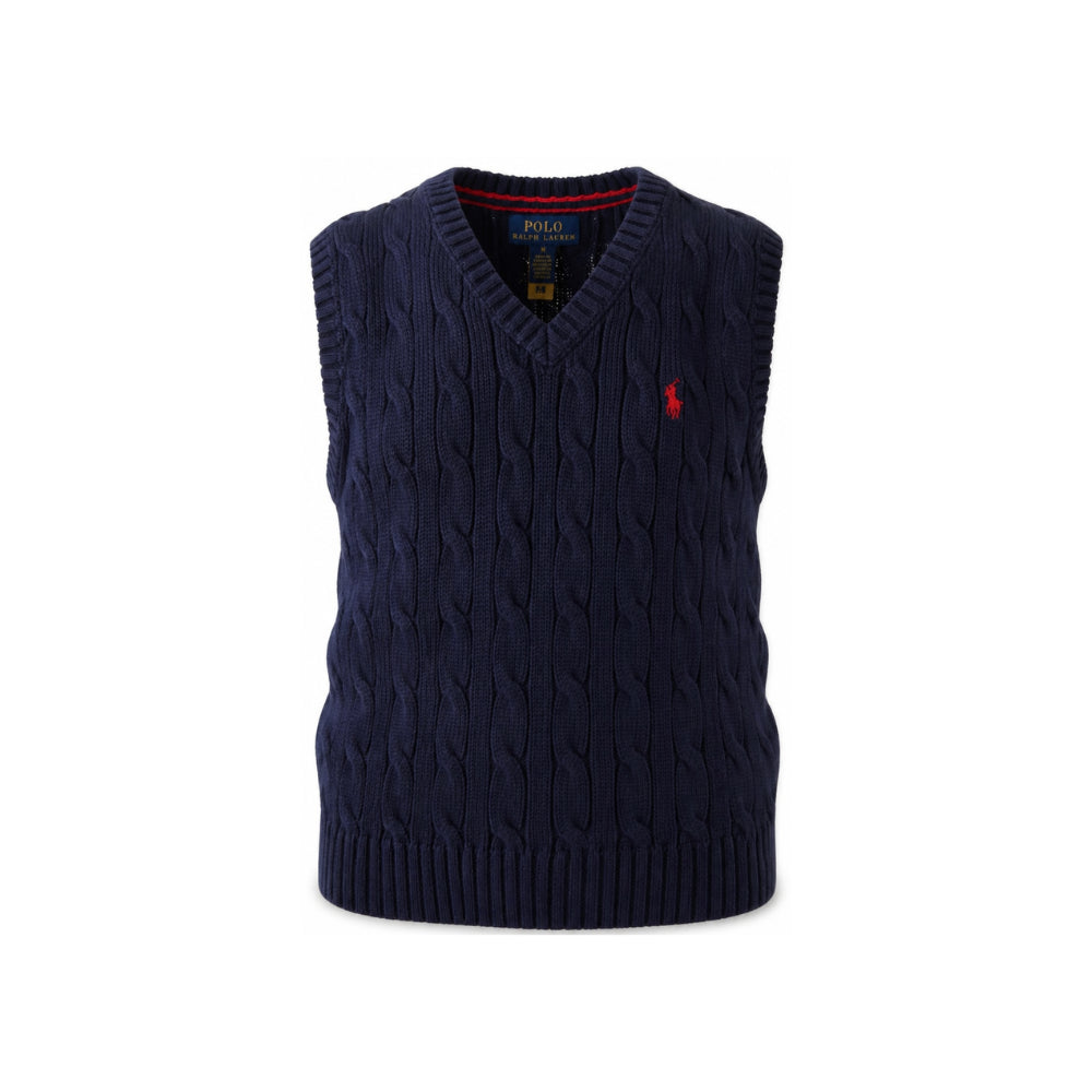 Gilet per bambino Polo Ralph Lauren Kids blu con scollo a V 322702300 026 Ralph Lauren kids