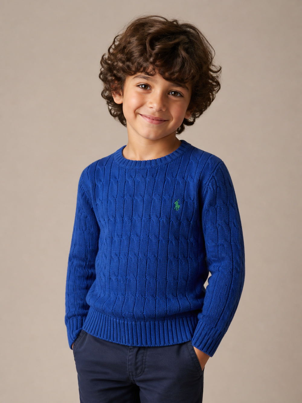 Maglione per bambino Polo Ralph Lauren Kids blu con motivo intrecciato 322702674 AZURE Ralph Lauren kids